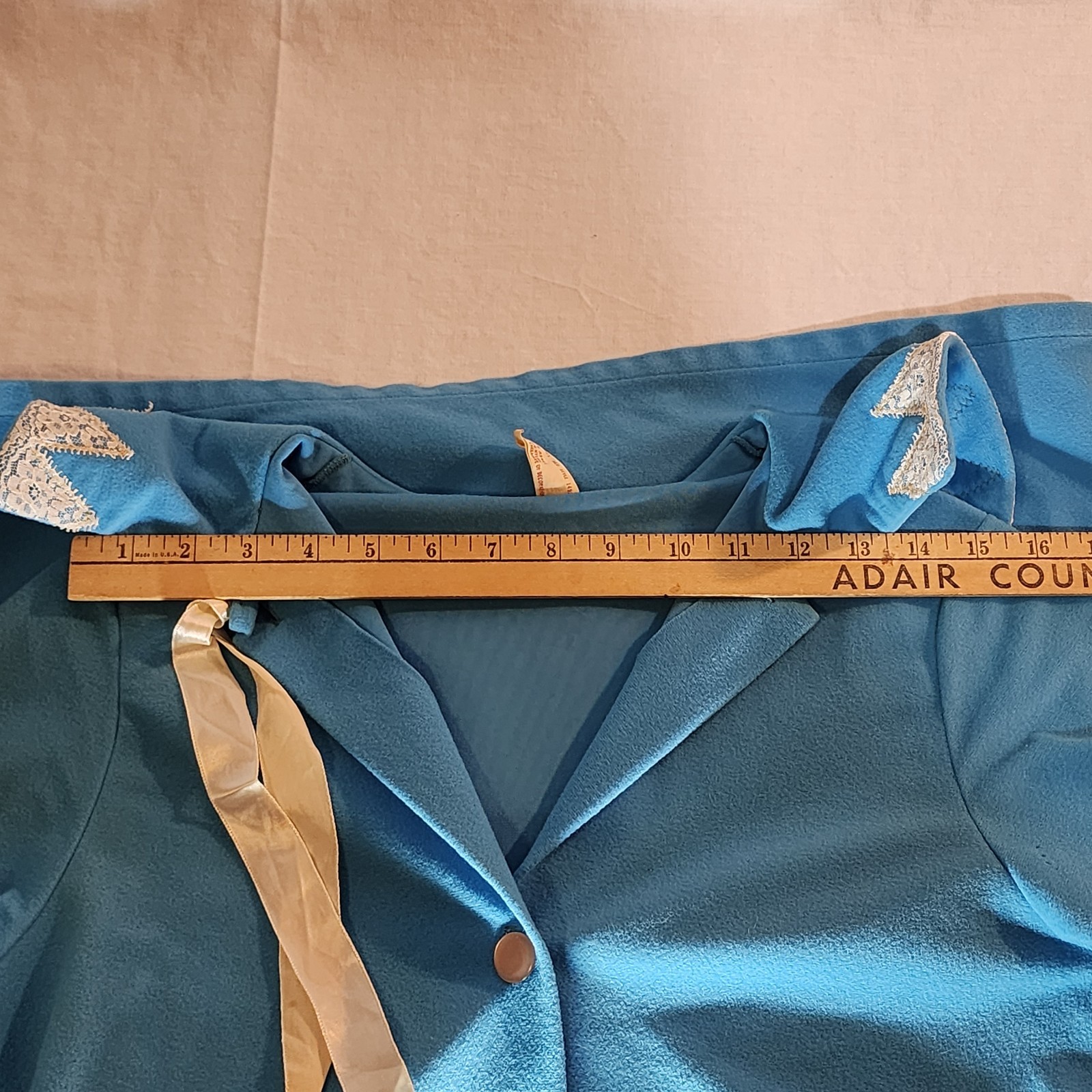 Shirey Arnel Robe Housecoat Duster Vintage Blue 1… - image 7