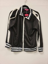 Mandefeis Track Large Jacket Black White Stripe Full Zip Athletic Outerwear