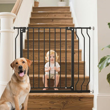 Auto Close Baby Gate 29-43" for Stairs  Doorways - Easy Install Pet Safety Gate