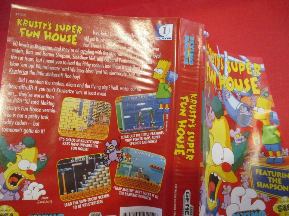 Krusty's Super Fun House (Sega Genesis) w/ Box game WORKS! - Image 4 of 4