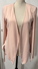 BCBGeneration Peach Open Front Colarless Blazer Jacket Women's Size M