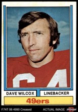 1974 Topps #190 Dave Wilcox 49ers HOF Oregon 3 - VG