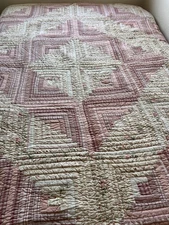 EDDIE BAUER HOME PATCHWORK QUILT PINK FLORAL REVERSIBLE FULL/QUEEN