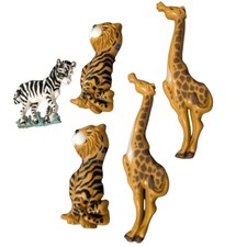 Vintage Burwood Safari Zoo Animals Wall Hangings 3354 USA Tiger Giraffe Zebra