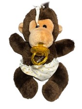 Damon 1984 Fun Farm Gorilla baby Plush with Pacifier Floral Bloomers  Bow