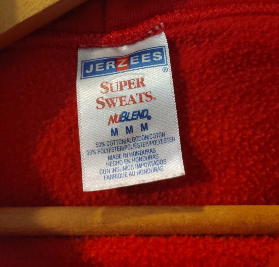 Sudadera con capucha de béisbol roja vintage Jerzees Super Sweats Souderton PA talla M Foto 3 de 4