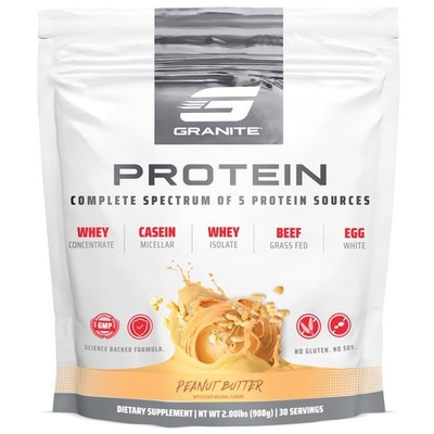 Granite Nutrition Protein Powder - Premium 5-Source Blend Whey Casein Egg Gra...