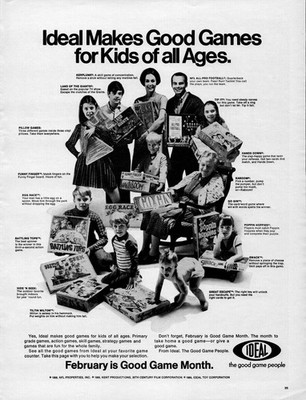 Ideal Toy Corporation Magazine Print Ad 1969 Good Game Month Kids Games