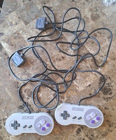 2 Official Super Nintendo SNES Original Authentic OEM Controllers Working Lot A