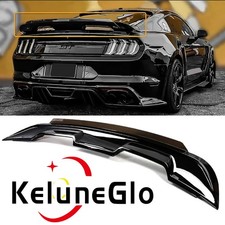 Rear Trunk Spoiler Wing 2015-2023 Ford Mustang Gt350 Gt500 With Fins Black
