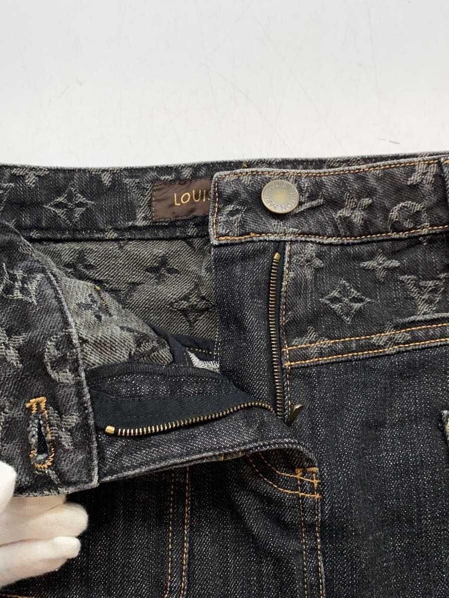 LOUIS VUITTON Monogram Tight Skirt, Size 34, Denim, Black, WNSK01CCN thumbnail 3