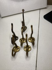 Set Of 6 Metal Coat Hat Wall Hooks. One Is Larger Than The Others.