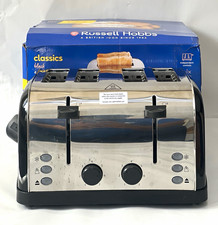 Russell Hobbs Classics Black 4-Slice Toaster Defrost/Reheat 1800W MPN 21395