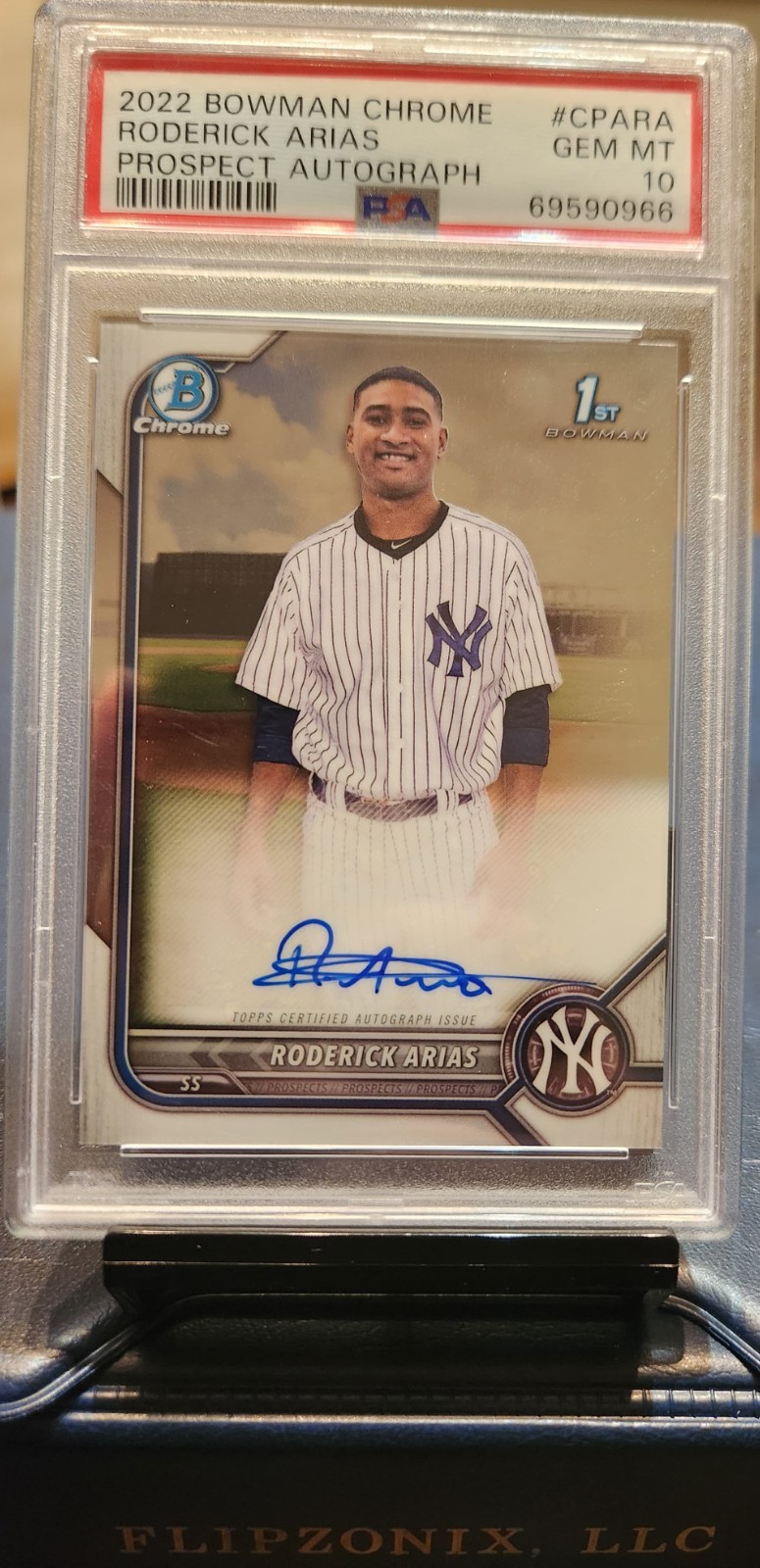 2022 Bowman Chrome Roderick Arias 1st Auto PSA 10 GEM MINT Yankees