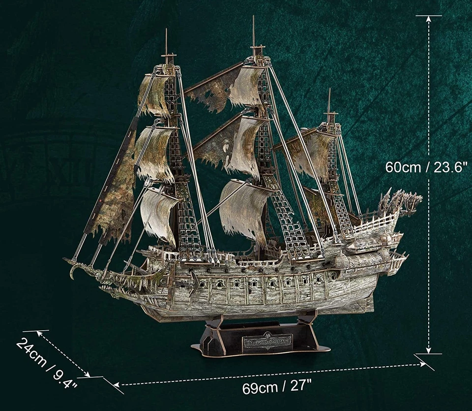 Puzzle 3D L’OLANDESE VOLANTE FLYING DUTCHMAN CON LED CubicFun - Immagine 2 di 4