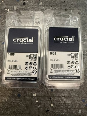 Crucial 16GB DDR4-3200 SO-DIMM 260-Pin Laptop Memory CT16G4SFRA32A