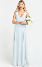 Show Me Your Mumu New Maxi Dress SMALL Jenn Icy Blue Chiffon Bridesmaids Wedding