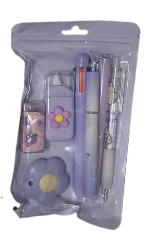 Kawaii!! S'Cute! Stationery School or Office Supplies set- pink, blue or purple!