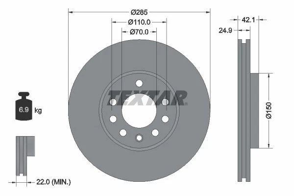 TEXTAR Brake Discs & Pads Front & Rear Braking Service Set Fits Saab 9-3 - Image 4 of 4