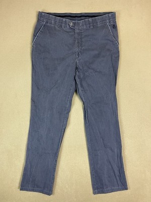 Bruhl Pants Mens 36R Blue Straight Leg Mid Rise Regular Fit Stretch Chino
