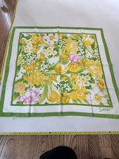 Avon Vintage SM Kent Yellow Floral Print Scarf