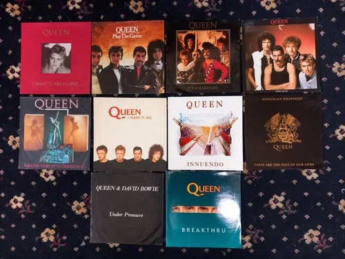 X 1; QUEEN - UK ORIG 7" PIC/SLEEVES "ONLY". VG+ TO EX+ CON