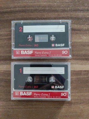 2  x  BASF - Ferro Extra I - 90 - Audio  Tape Beschriftet Bespielt 