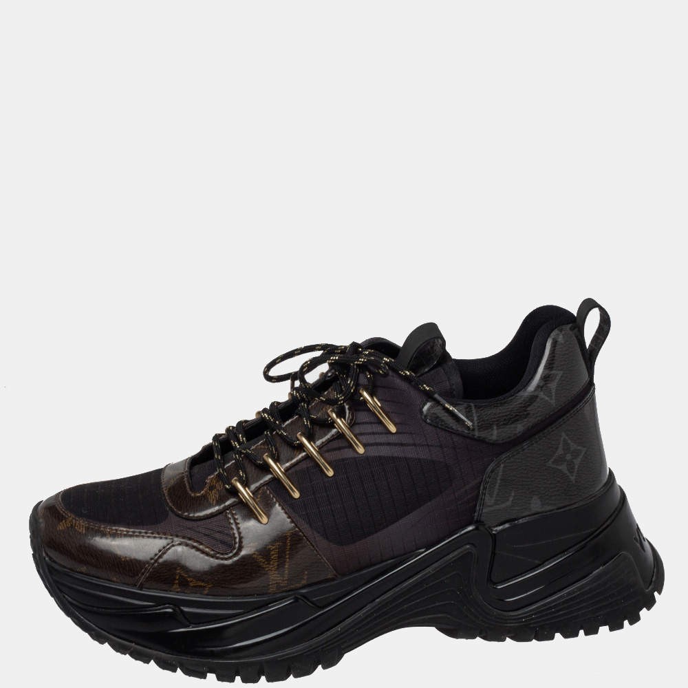 Louis Vuitton BlackBrown Monogram Canvas And Mesh Run Away Pulse
