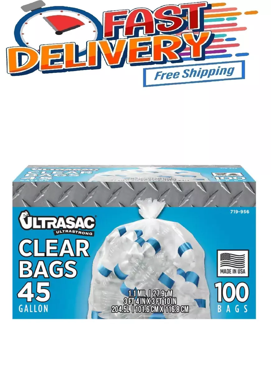 Ultrasac 45-Gal. Clear RecyclingHeavy Duty Trash Bags (100-Count)