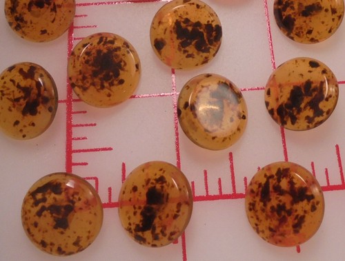Last 22 Amber Look Plastic Shank Button 3/4" 18mm Faux Clear Amber W Dark Specks - Picture 8 of 11