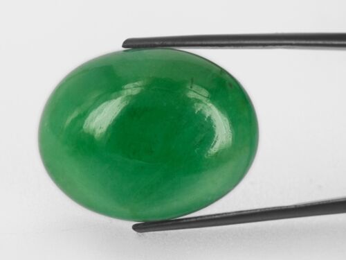 RUSSIA Smeraldo 48,28 Cts Foglia Naturale Verde Ovale - Foto 3 di 9