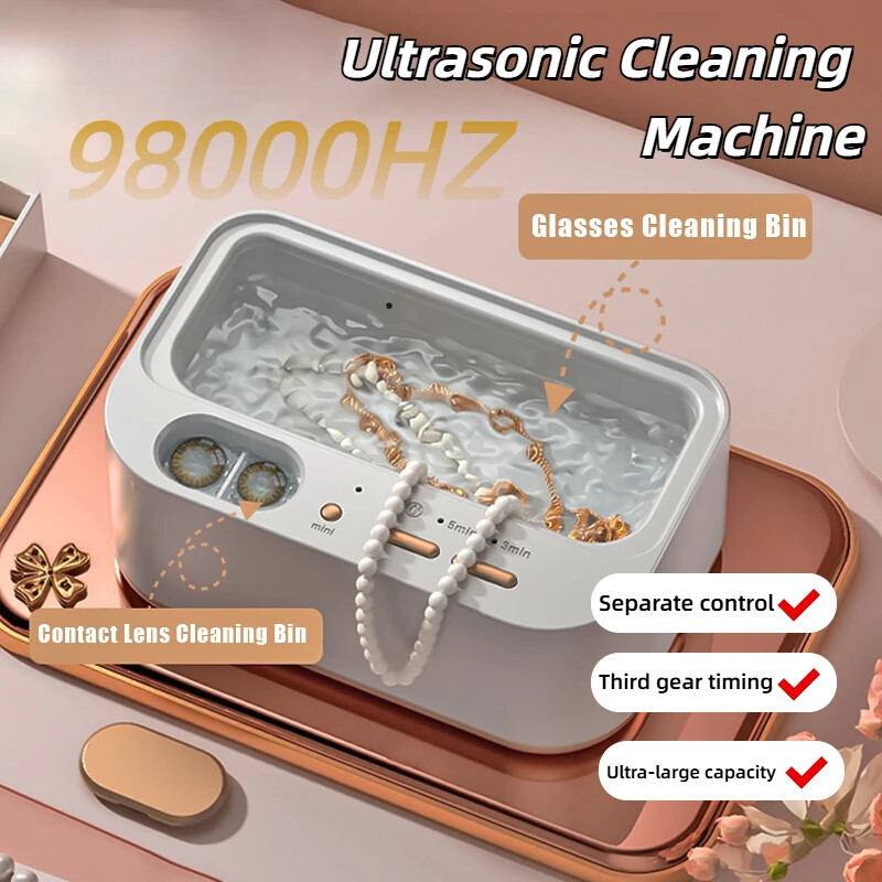 Portable Ultrasonic Cleaner for Jewelry Glasses Makeup Brushes Home Use