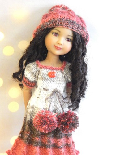 Outfit dolls 14.5 Ruby Red Fashion Friends clothes 15 angora yarn with lurex - Picture 3 of 12