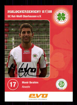 Monir Ibrahim Autogrammkarte Rot-Weiss Oberhausen 2007-08  Original  + A 80175
