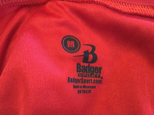 Badger Sport Red Short Sleeve Shirt Sz Medium - Picture 2 of 3