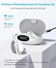 Ultra Open-Ear-Earbuds Wireless Bluetooth - Ergonomic Clip-On Earbuds