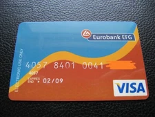 EUROBANK EFG credit debit card VISA Greece Greek used in excellent condition