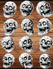 Creepy Halloween Skull Die Cut Stickers Set Scrapbooking Laptop Waterbottle