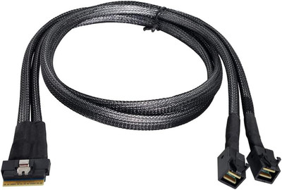 PCI-E Ultraport Slimline SAS Slim 4.0 SFF-8654 8I 74Pin to Dual SFF-8643 4I Mini
