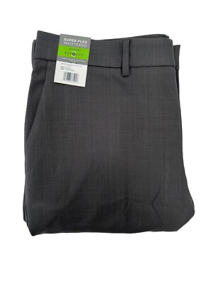 Haggar Men's Super Flex Waistband Dress Pants 36x32 Dark Gray NEW