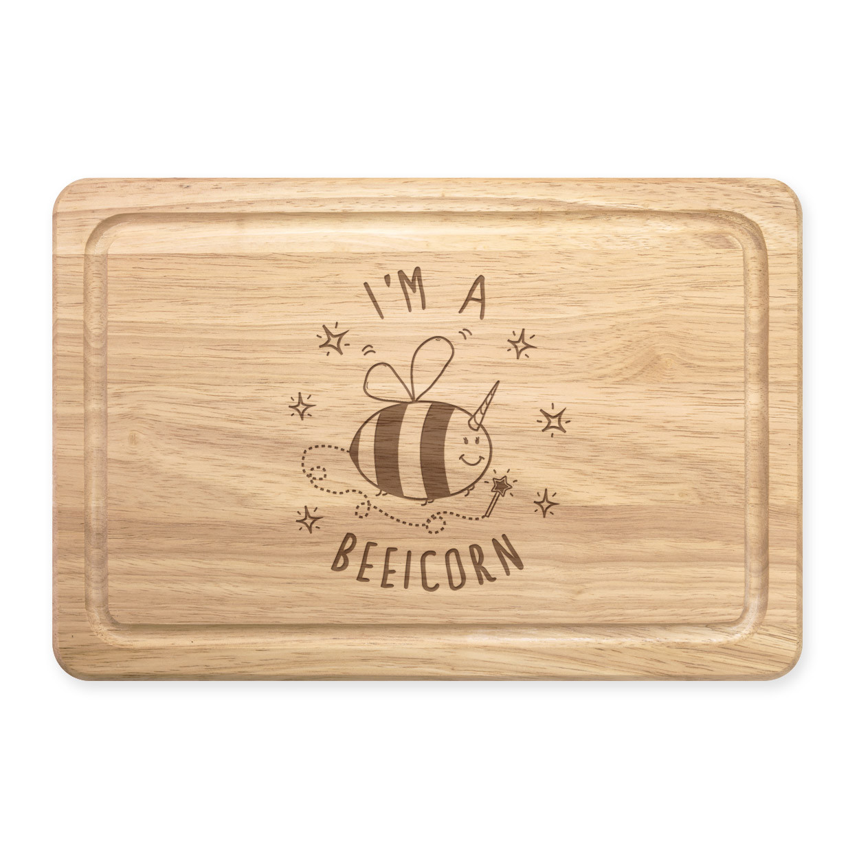 I'm A Beeicorn Rectangular Wooden Chopping Board - Funny Bumble Bee Unicorn