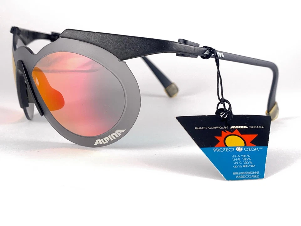 稀有完好老式阿尔皮纳专业体育硬涂层镜片太阳镜1990年代德国 — 第 3/4 张图片