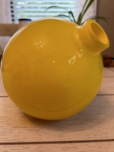 Gorgeous Designs Glass Yellow Vase 6” Globe Balloon Round Geometric Simple - Picture 3 of 5