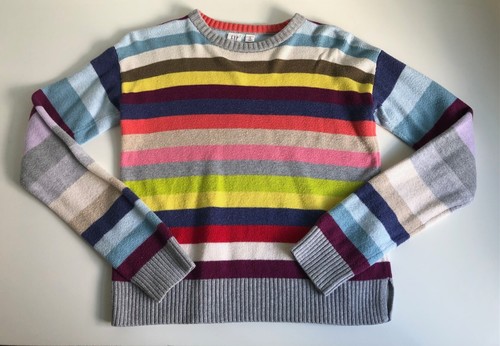 GAP KIDS Youth Girls Rainbow Crazy Stripe Crewneck Pullover Sweater Size 12 XL - Picture 9 of 18