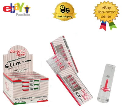 David Ross Super Slim 5mm Tar Filters Tips No1 in ITALY 240 FILTERS 24 PACKS