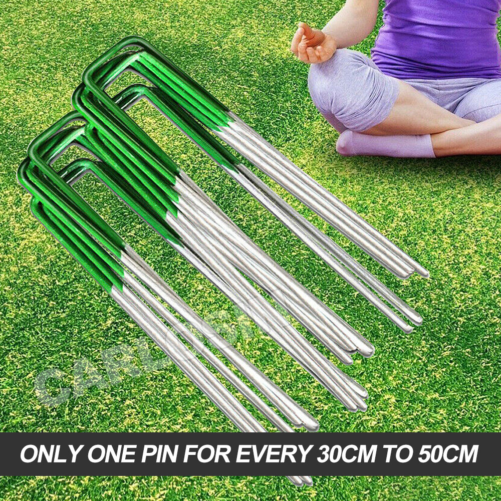 Primeturf Synthetic Artificial Grass Pins Fake Lawn Turf Weedmat U Pegs