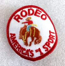 Rodeo America's #1 Sport Campy Mid Century Cowboy Cloth Patch New NOS 1970s