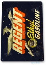 REGENT ETHEL 11 X 8 TIN SIGN NOSTALGIC REPRODUCTION ADVERTISEMENT USA  GASOLINE
