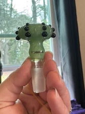 14mm  Phoenix Star Green MUSHROOM GLASS SLIDE