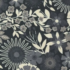 Date Night By BasicGrey For Moda - Black Dress Large Floral  #30710-16